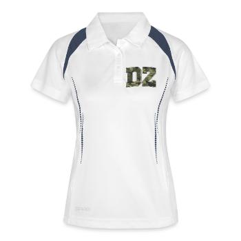 Militärischer Tarnbrief 3D - Frauen Polo atmungsaktiv - Weiß/Navy - Vorne