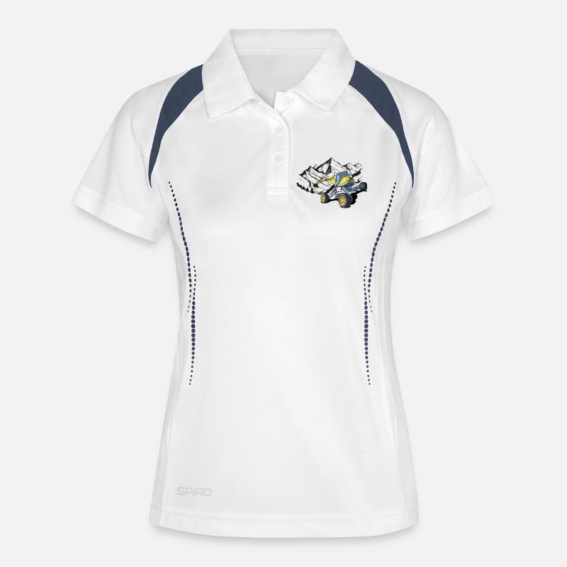Excavator, walking excavator for difficult terrain - Women's Polo breathable - white/navy