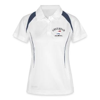 Carte des Pays-Bas avec drapeau néerlandais - Polo respirant Femme - blanc/marine - Devant