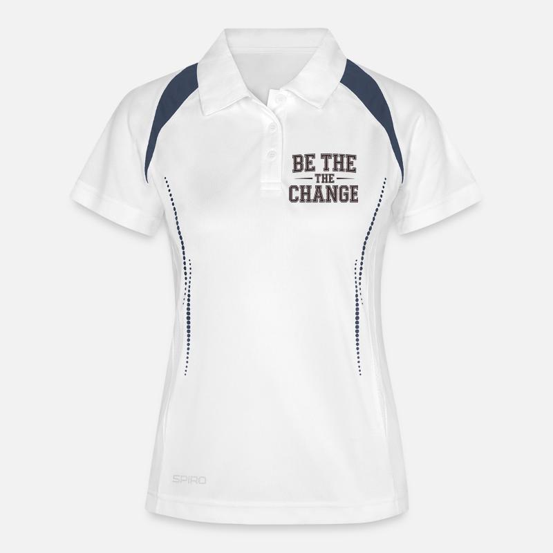 Be the Change - Empowerment Message - Women's Polo breathable - white/navy