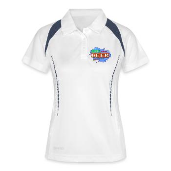 100% Geek - Polo respirant Femme - blanc/marine - Devant