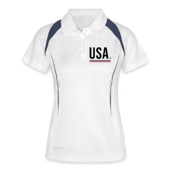 USA – Bold Streetwear Shirt 🇺🇸 - Women's Polo breathable - white/navy - Front