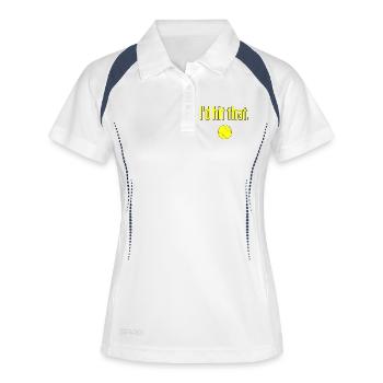 I'd Hit That Lustiger Tennis Spruch - Frauen Polo atmungsaktiv - Weiß/Navy - Vorne