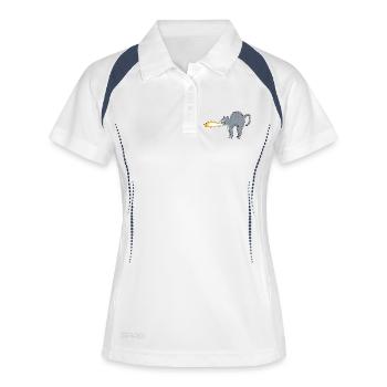 Lume-Katze - Frauen Polo atmungsaktiv - Weiß/Navy - Vorne