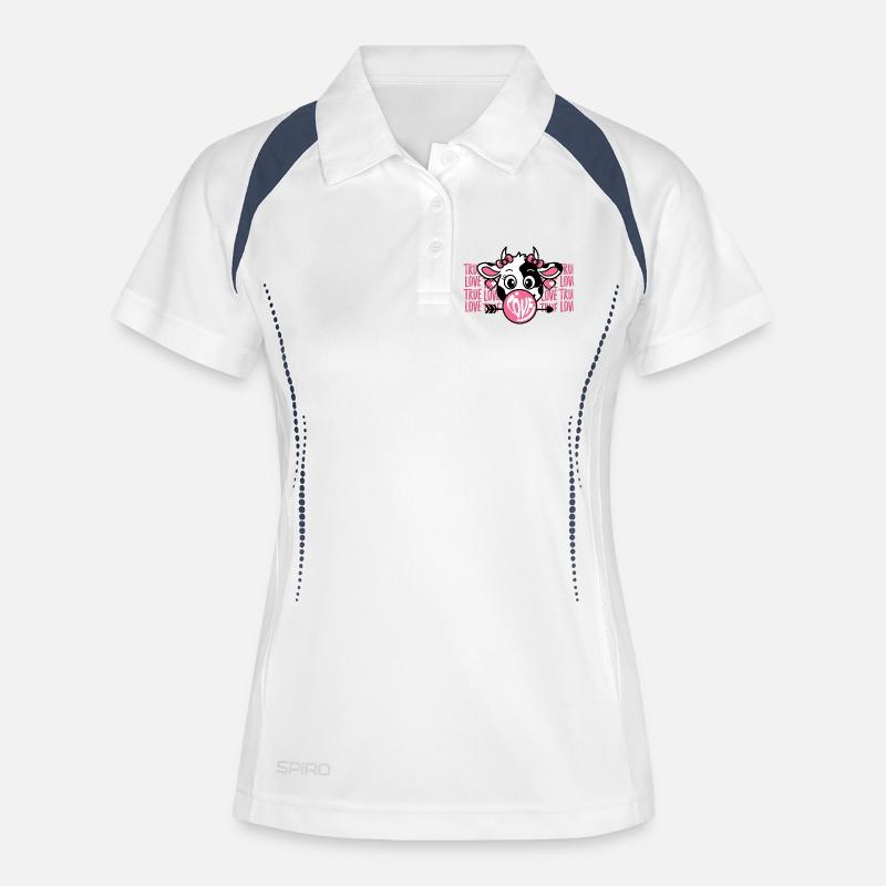 Love - Women's Polo breathable - white/navy