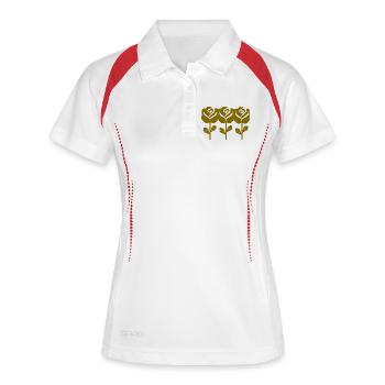 Graphic Golden Roses Pattern - Women's Polo breathable - white/navy - Front