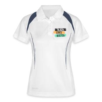 Black Lives Matter - Polo respirant Femme - blanc/marine - Devant