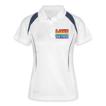 Love Wins Gradient Bold Text - Women's Polo breathable - white/navy - Front