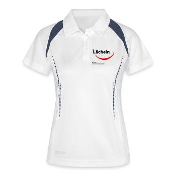 pas de sourire - Polo respirant Femme - blanc/marine - Devant