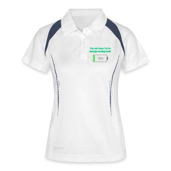 Energiesparmodus: nicht faul - Frauen Polo atmungsaktiv - Weiß/Navy - Vorne