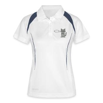 Déclaration sceptique du chat NOPE - Polo respirant Femme - blanc/marine - Devant