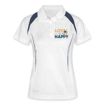 Loyal & Happy Graphic - Polo respirant Femme - blanc/marine - Devant