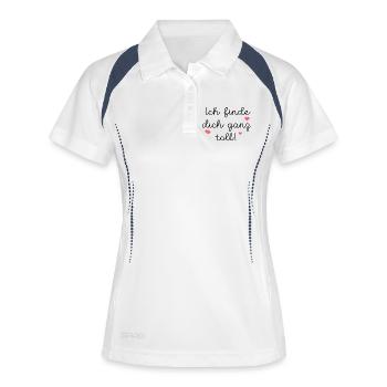 FREUNDSCHAFT TOLL FINDEN - Frauen Polo atmungsaktiv - Weiß/Navy - Vorne