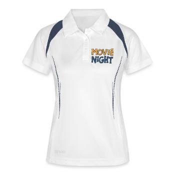 Movie Night Colorful Typographic Drawing - Women's Polo breathable - white/navy - Front