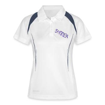Summer eggplant - Women's Polo breathable - white/navy - Front