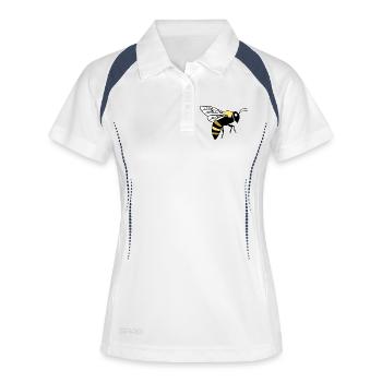 Biene Honigbiene Imker Geschenk - Frauen Polo atmungsaktiv - Weiß/Navy - Vorne