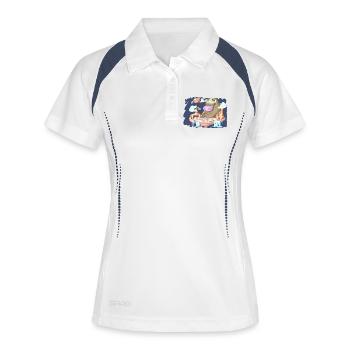 Mexiko - Frauen Polo atmungsaktiv - Weiß/Navy - Vorne