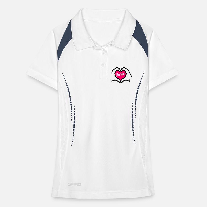 Dankeschön Danke HERZ Frauen Polo atmungsaktiv