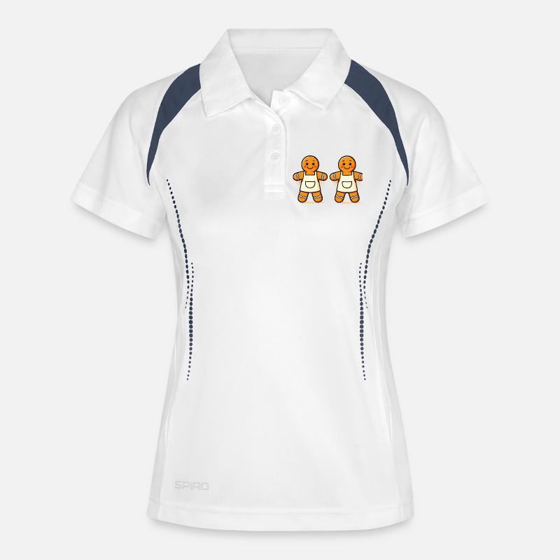 Gingerbread men with apron - Women's Polo breathable - white/navy
