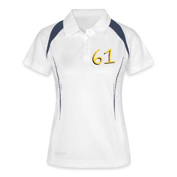 61 - Frauen Polo atmungsaktiv - Weiß/Navy - Vorne