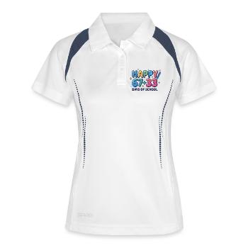 Bonne équation de maths scolaire des 100 jours - Polo respirant Femme - blanc/marine - Devant