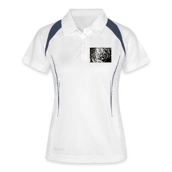 Lichtspiele 5 - Frauen Polo atmungsaktiv - Weiß/Navy - Vorne