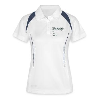 Handball Date Saying Invitation (Black) - Women's Polo breathable - white/navy - Front