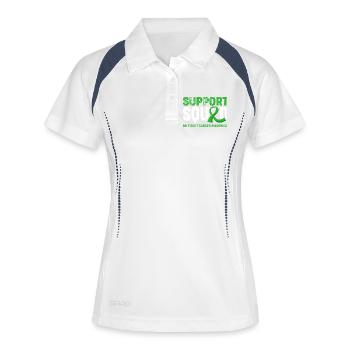 Gallenkrebs - Frauen Polo atmungsaktiv - Weiß/Navy - Vorne