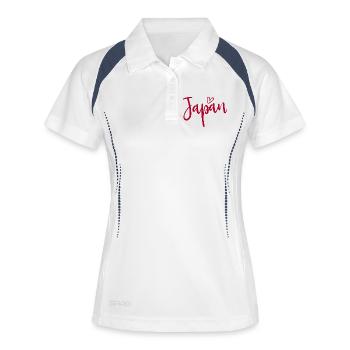 Japan Heart Women's Love Japan - Frauen Polo atmungsaktiv - Weiß/Navy - Vorne