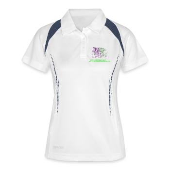 Vélo de route Vélo Vélo Sport Vélo VTT - Polo respirant Femme - blanc/marine - Devant