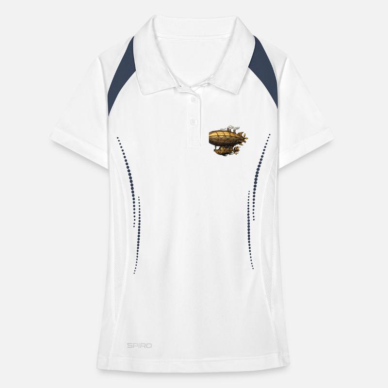 Zeppelin dirigeable steampunk Polo respirant Femme