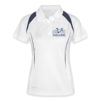 Ich mag Fahrräder die alten die Fresse - Frauen Polo atmungsaktiv - Weiß/Navy - Vorne