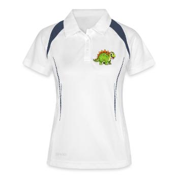 Cheerful Dino Stegosaurus - Women's Polo breathable - white/navy - Front