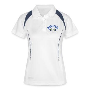 Mariefred Schwedische Flaggen - Frauen Polo atmungsaktiv - Weiß/Navy - Vorne
