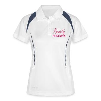 Salon de maquilleuse Beauty Is My Business - Polo respirant Femme - blanc/marine - Devant