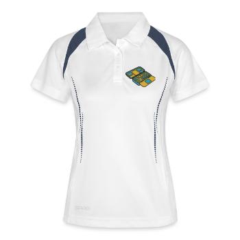 Colorful Watercolor Paint Box Art - Women's Polo breathable - white/navy - Front