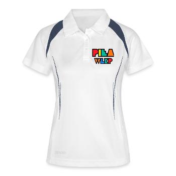 Saw wlkp. Buntes Logo - Frauen Polo atmungsaktiv - Weiß/Navy - Vorne
