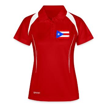 Drapeau de Porto Rico : Île des Caraïbes Porto Rico États-Unis - Polo respirant Femme - blanc/marine - Devant