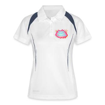 Stimmungsschwankungen in den Wechseljahren - Frauen Polo atmungsaktiv - Weiß/Navy - Vorne