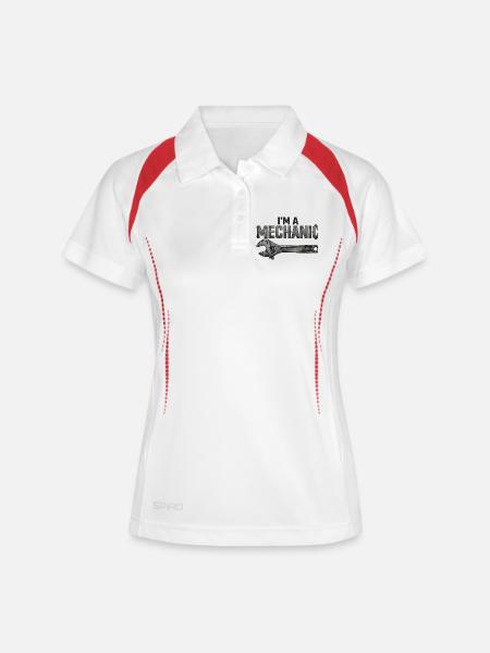 Ich bin Mechaniker - Frauen Polo atmungsaktiv - Weiß/Navy