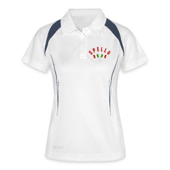 Spello Italienische Flaggen - Frauen Polo atmungsaktiv - Weiß/Navy - Vorne