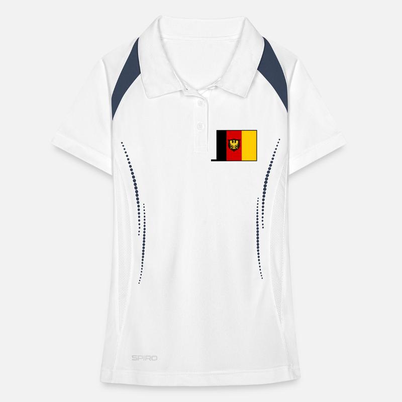 Eagle Flag BlackRedGold Shield Women's Polo breathable