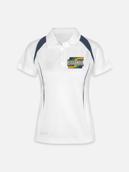 Brazil - Women's Polo breathable - white/navy