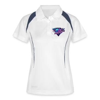 Squad Squad Rétro Néon des années 80 - Polo respirant Femme - blanc/marine - Devant
