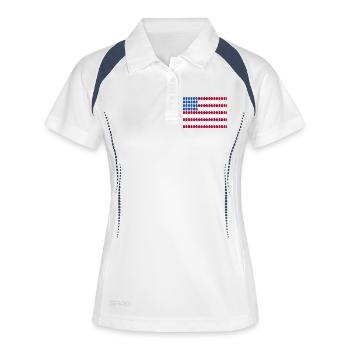 Éleveur Patriotique Troupeau de Coq Volaille USA Pride C - Polo respirant Femme - blanc/marine - Devant