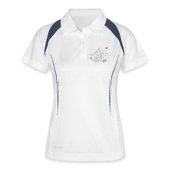 Mountain road - Women's Polo breathable - white/navy - Front