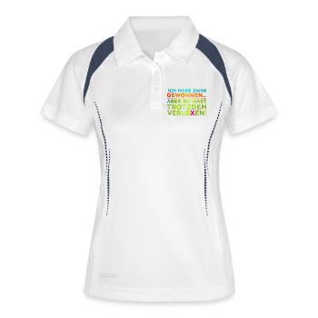 Gewonnen-Verloren  - Frauen Polo atmungsaktiv - Weiß/Navy - Vorne