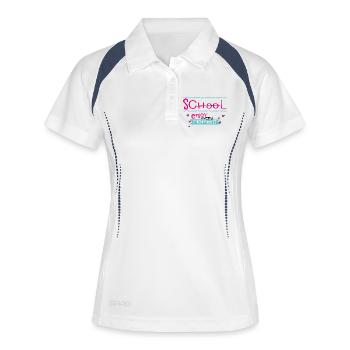 Schule - Frauen Polo atmungsaktiv - Weiß/Navy - Vorne