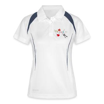 Zu Hause - Frauen Polo atmungsaktiv - Weiß/Navy - Vorne