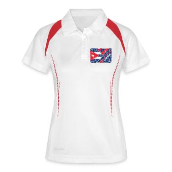 Cuba drapeaux Conception / Cadeau Amérique du Nord - Polo respirant Femme - blanc/marine - Devant